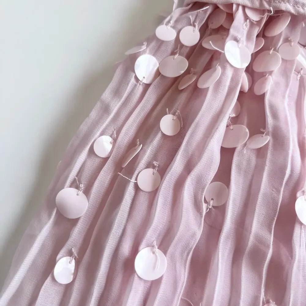 Billieblush Girls Pink Sequence Chiffon Fancy Party Dress size 2 - Picture 7 of 8